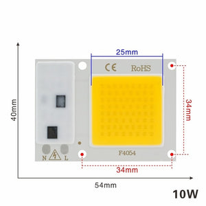 LED COB Chip 10W 20W 30W 50W 220V Smart IC No Need Driver 3W 5W 7W 9W LED Bulb Lamp for Flood Light Spotlight Diy Lighting