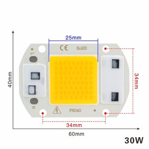 LED COB Chip 10W 20W 30W 50W 220V Smart IC No Need Driver 3W 5W 7W 9W LED Bulb Lamp for Flood Light Spotlight Diy Lighting