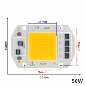 LED COB Chip 10W 20W 30W 50W 220V Smart IC No Need Driver 3W 5W 7W 9W LED Bulb Lamp for Flood Light Spotlight Diy Lighting